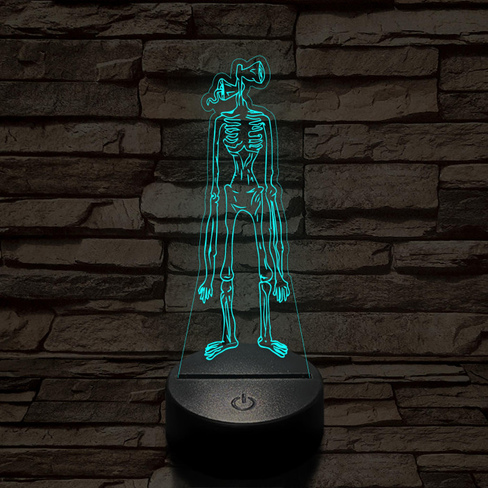 SCP Siren Head 7 színű 3D led lámpa