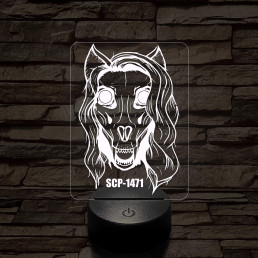 SCP-1471 Skull dog 7 színű 3D led lámpa