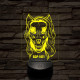 SCP-1471 Skull dog 7 színű 3D led lámpa