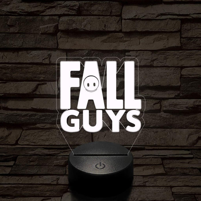 Fall Guys logo 7 színű 3D led lámpa
