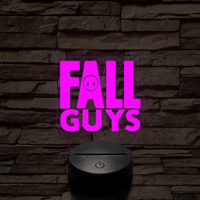 Fall Guys logo 7 színű 3D led lámpa