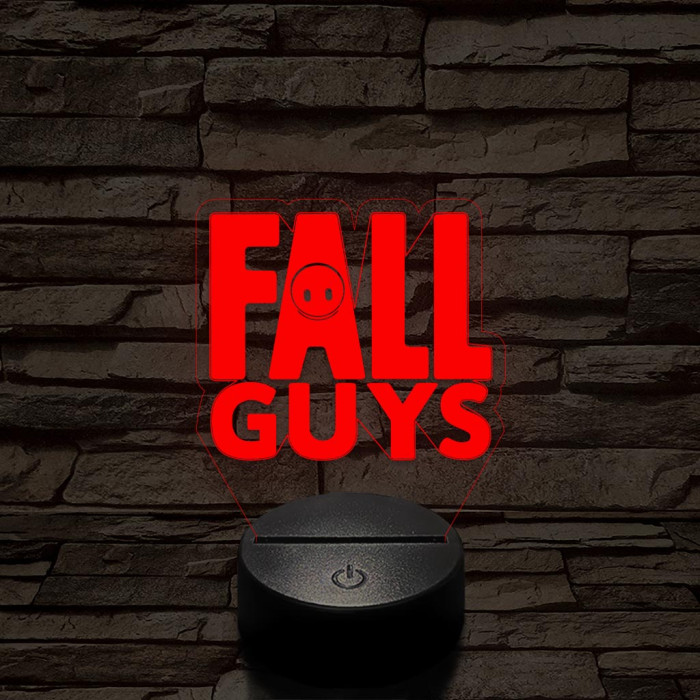 Fall Guys logo 7 színű 3D led lámpa