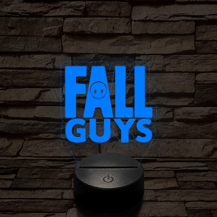 Fall Guys logo 7 színű 3D led lámpa
