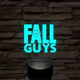 Fall Guys logo 7 színű 3D led lámpa
