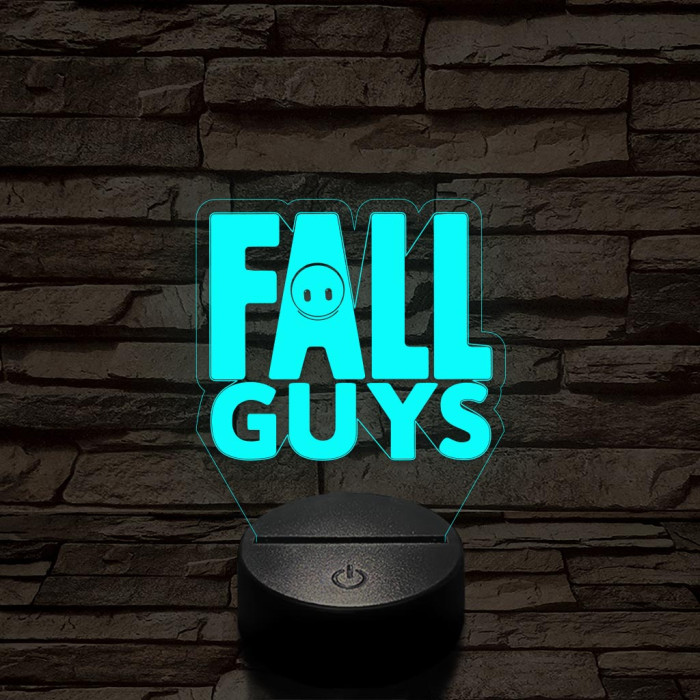 Fall Guys logo 7 színű 3D led lámpa