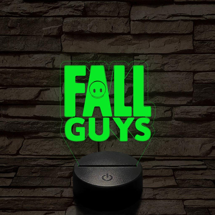 Fall Guys logo 7 színű 3D led lámpa