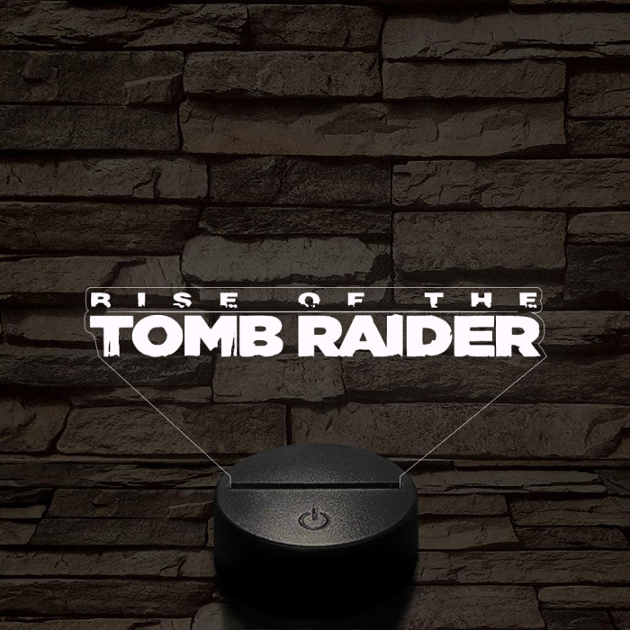 Rise of The Tomb Raider logo 7 színű 3D led lámpa