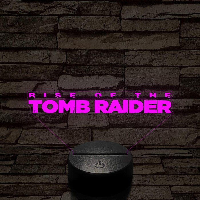 Rise of The Tomb Raider logo 7 színű 3D led lámpa