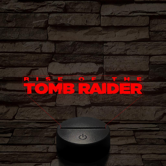Rise of The Tomb Raider logo 7 színű 3D led lámpa