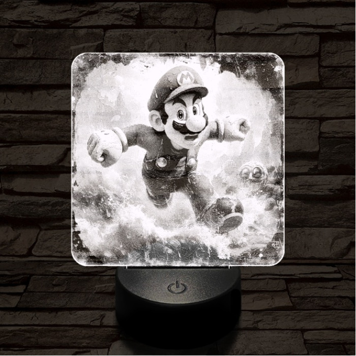 Super Mario futás 7 színű valósághű 3D led lámpa