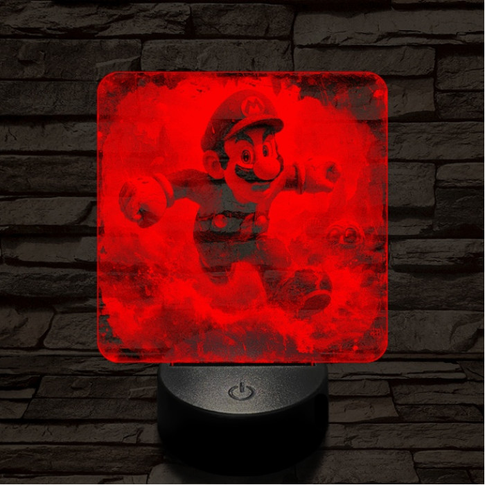Super Mario futás 7 színű valósághű 3D led lámpa