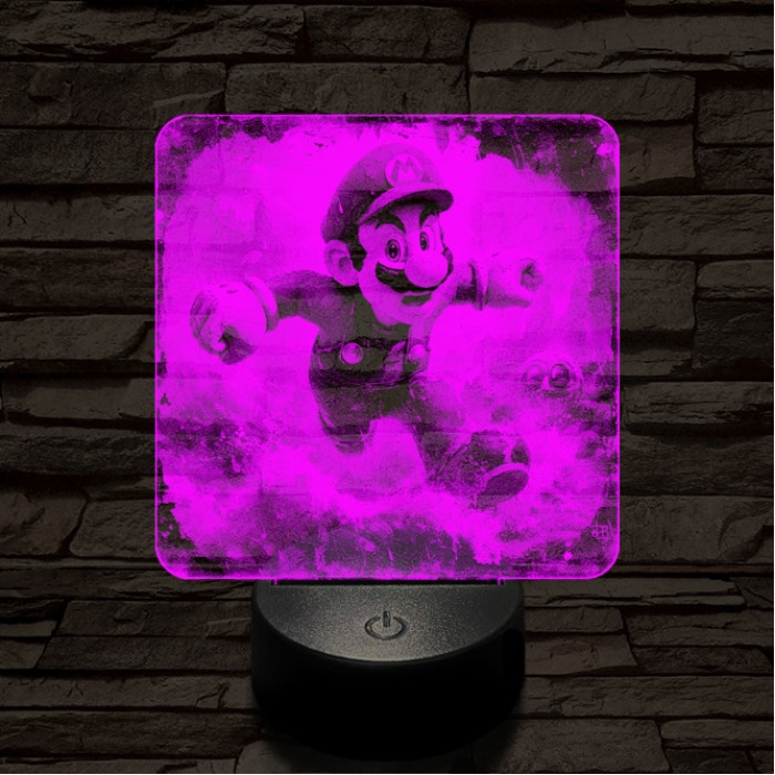 Super Mario futás 7 színű valósághű 3D led lámpa