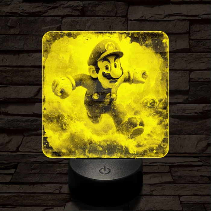 Super Mario futás 7 színű valósághű 3D led lámpa