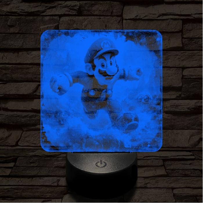 Super Mario futás 7 színű valósághű 3D led lámpa