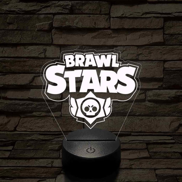 Brawl Stars logo 7 színű 3D led lámpa