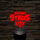 Brawl Stars logo 7 színű 3D led lámpa