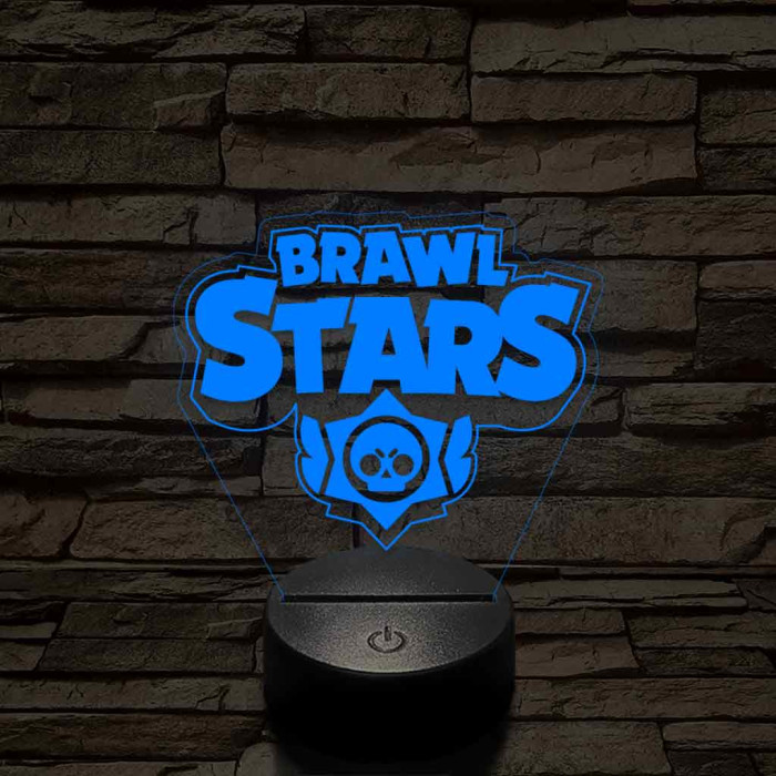 Brawl Stars logo 7 színű 3D led lámpa