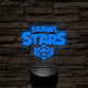 Brawl Stars logo 7 színű 3D led lámpa