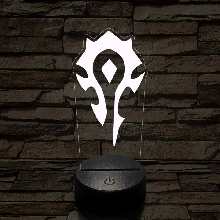 World of Warcraft Ork Horda jel 7 színű 3D led lámpa