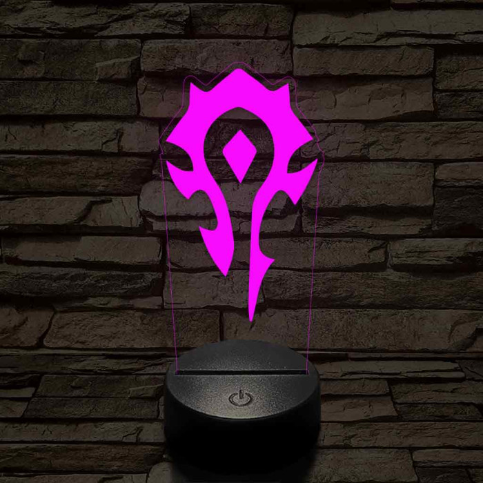 World of Warcraft Ork Horda jel 7 színű 3D led lámpa
