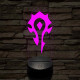 World of Warcraft Ork Horda jel 7 színű 3D led lámpa