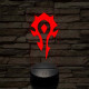 World of Warcraft Ork Horda jel 7 színű 3D led lámpa
