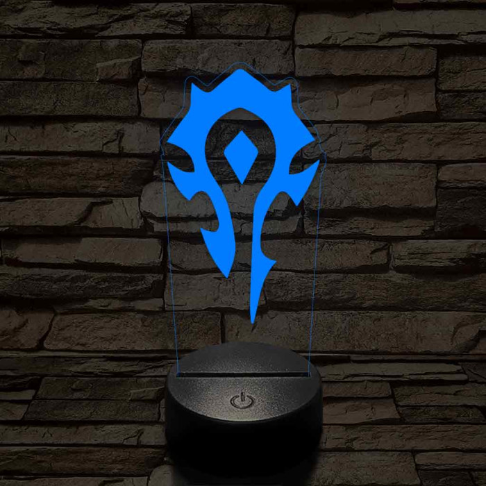 World of Warcraft Ork Horda jel 7 színű 3D led lámpa