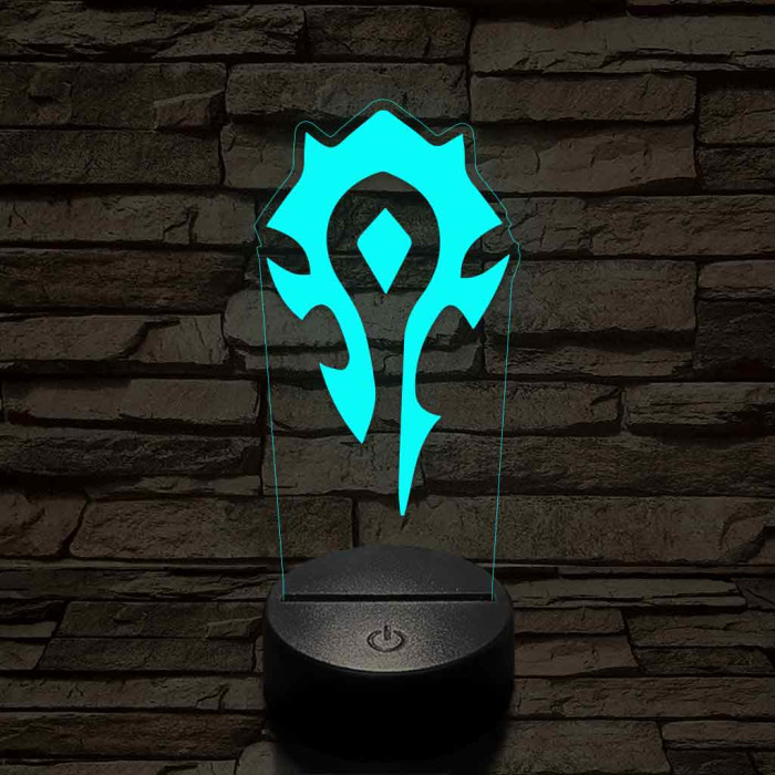 World of Warcraft Ork Horda jel 7 színű 3D led lámpa