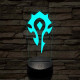 World of Warcraft Ork Horda jel 7 színű 3D led lámpa