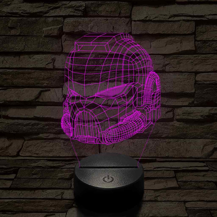 Warhammer sisak 7 színű 3D led lámpa