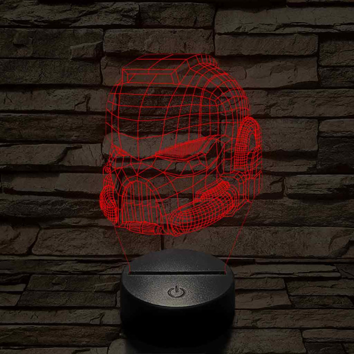 Warhammer sisak 7 színű 3D led lámpa