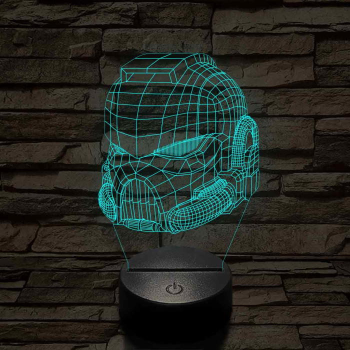 Warhammer sisak 7 színű 3D led lámpa