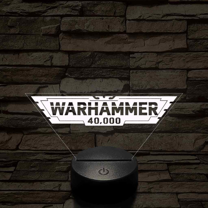 Warhammer logo 7 színű 3D led lámpa