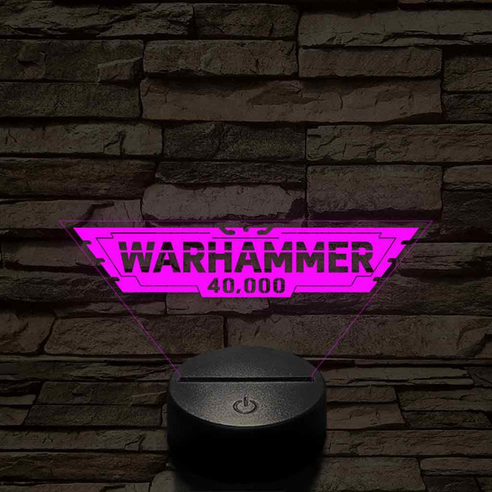Warhammer logo 7 színű 3D led lámpa