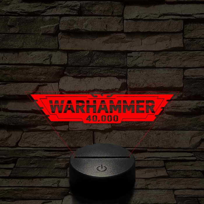 Warhammer logo 7 színű 3D led lámpa
