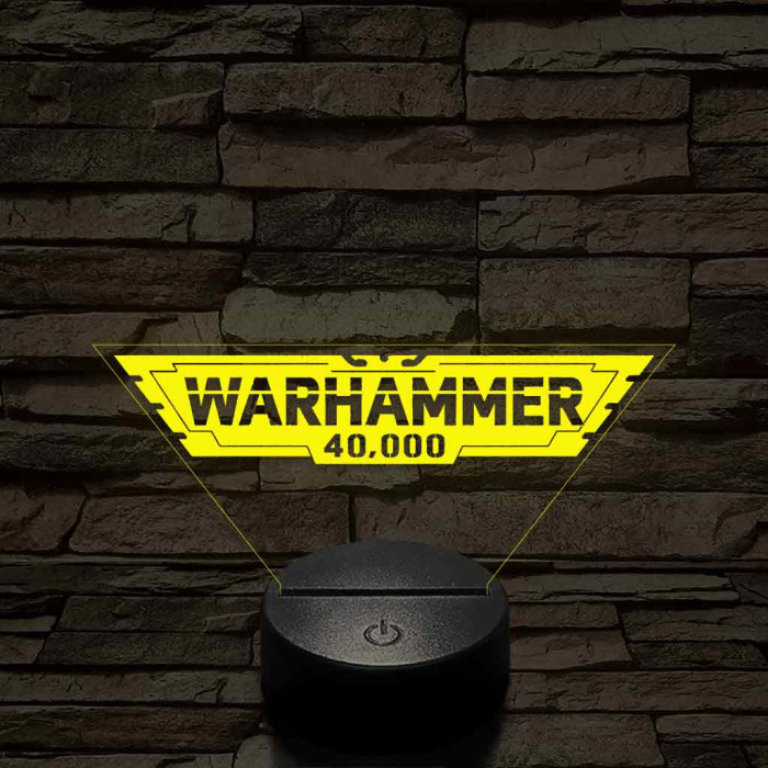 Warhammer logo 7 színű 3D led lámpa