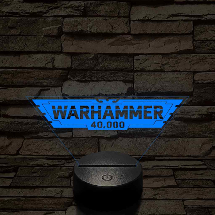 Warhammer logo 7 színű 3D led lámpa