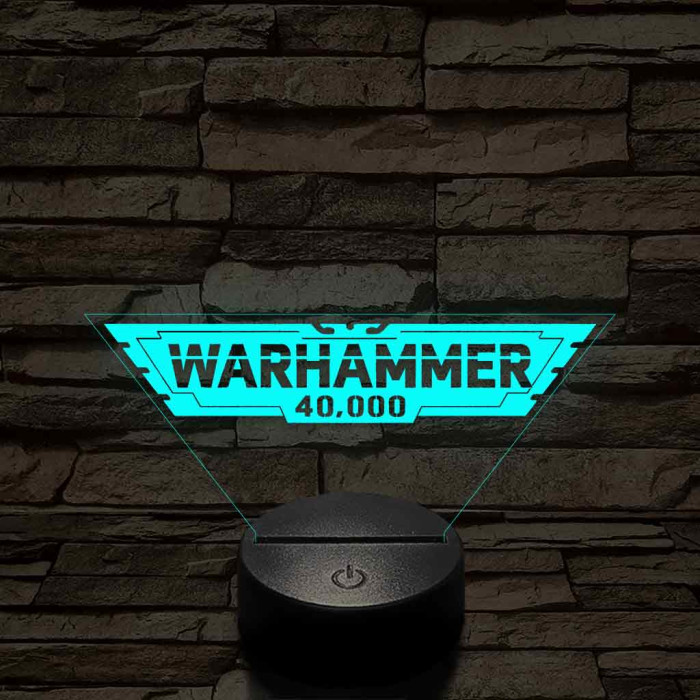 Warhammer logo 7 színű 3D led lámpa