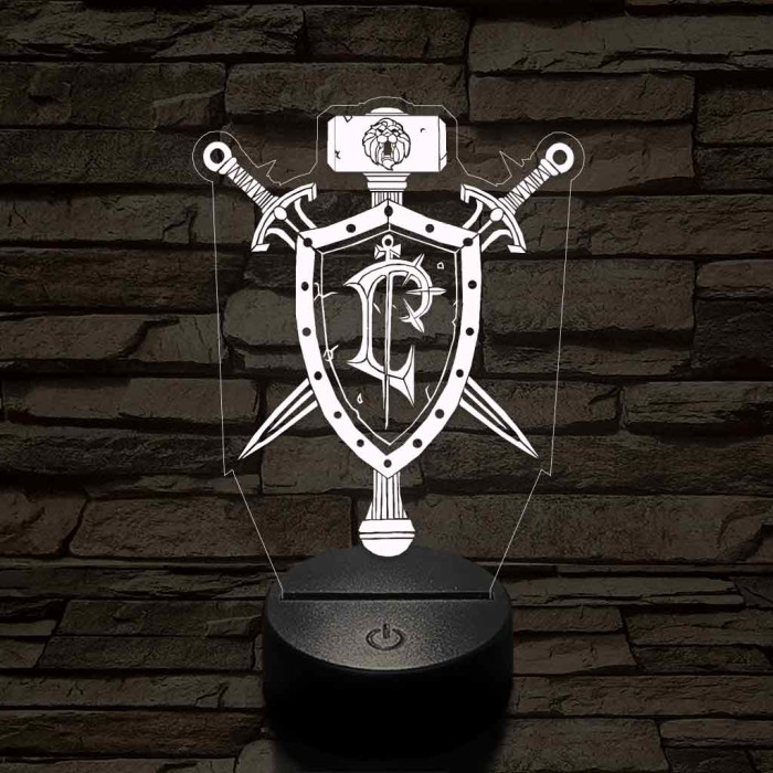 World of Warcraft Lordaeron jele 7 színű 3D led lámpa
