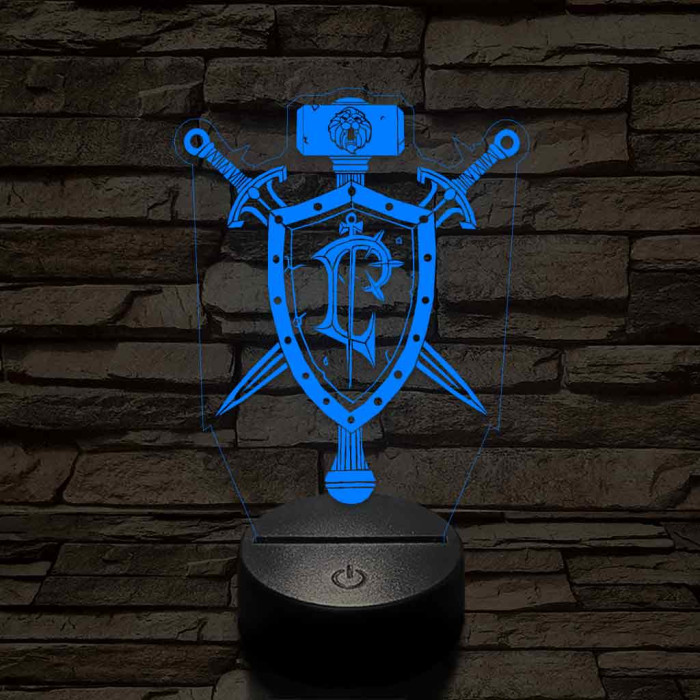 World of Warcraft Lordaeron jele 7 színű 3D led lámpa