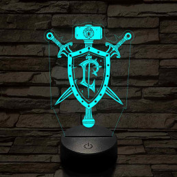 World of Warcraft Lordaeron jele 7 színű 3D led lámpa
