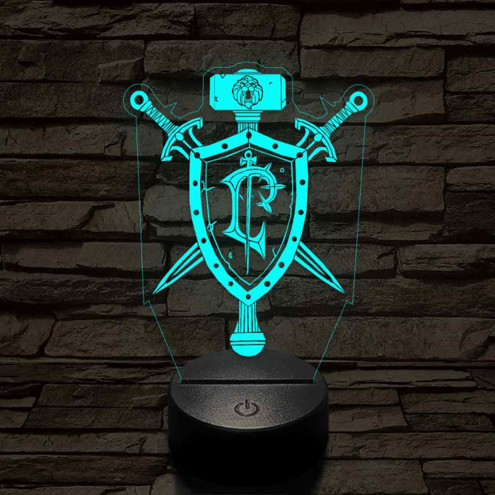 World of Warcraft Lordaeron jele 7 színű 3D led lámpa
