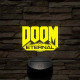 DOOM logo 7 színű 3D led lámpa