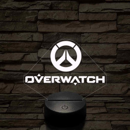 Overwatch logo 7 színű 3D led lámpa