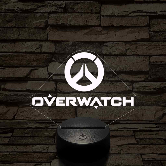 Overwatch logo 7 színű 3D led lámpa