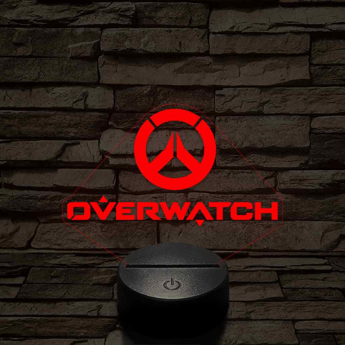 Overwatch logo 7 színű 3D led lámpa