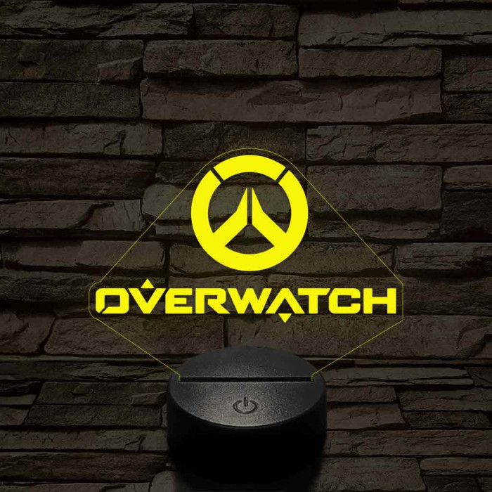 Overwatch logo 7 színű 3D led lámpa
