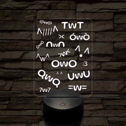 Anime UwU 7 színű 3D led lámpa