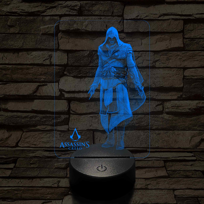 Assassin's creed 7 színű 3D led lámpa