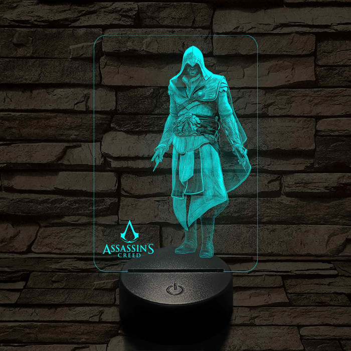 Assassin's creed 7 színű 3D led lámpa